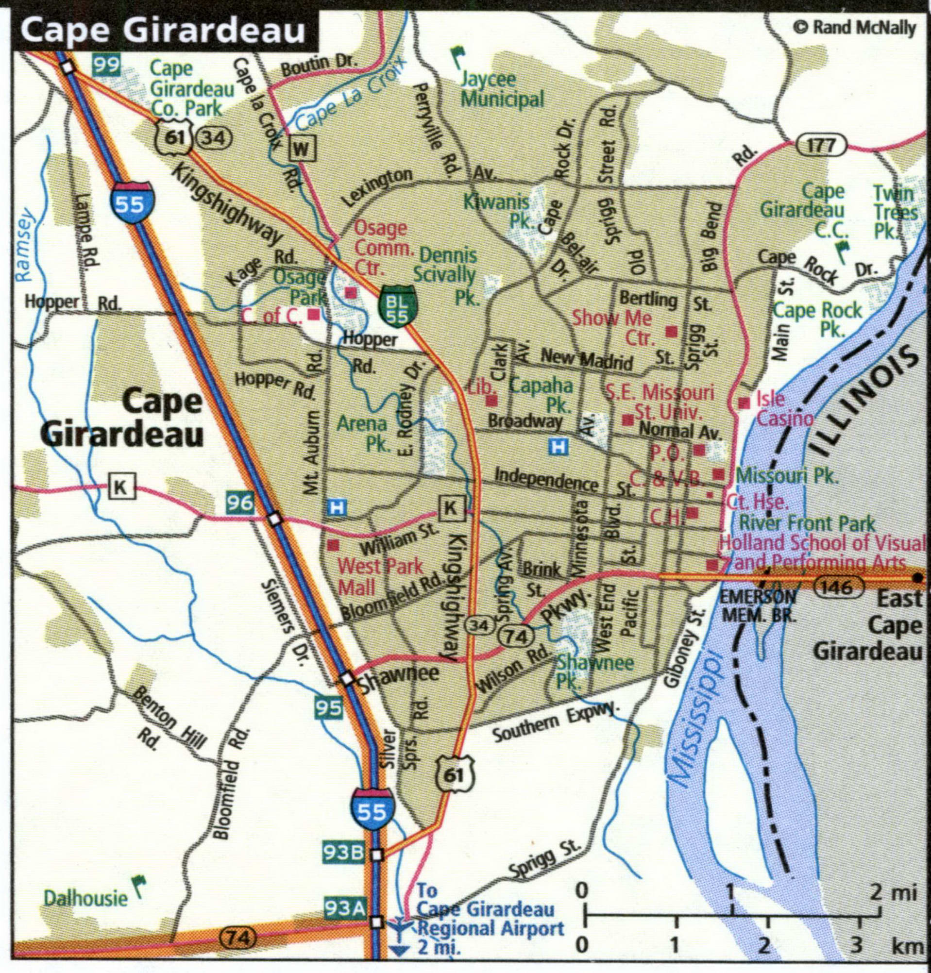 Cape Girardeau map for truckers