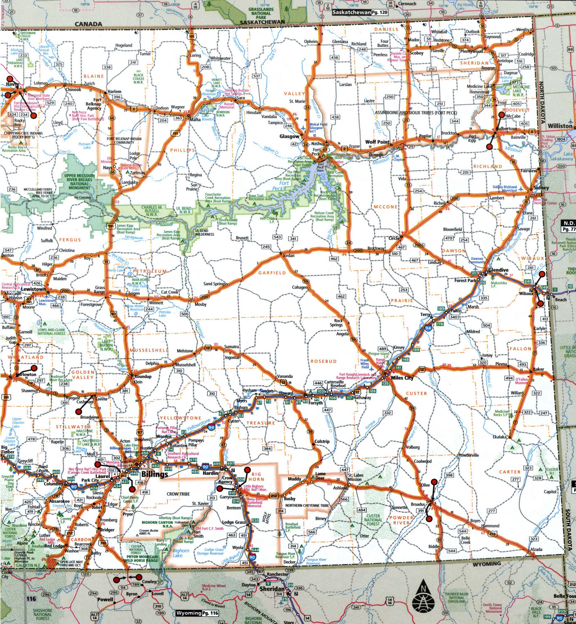 Montana map for truckers