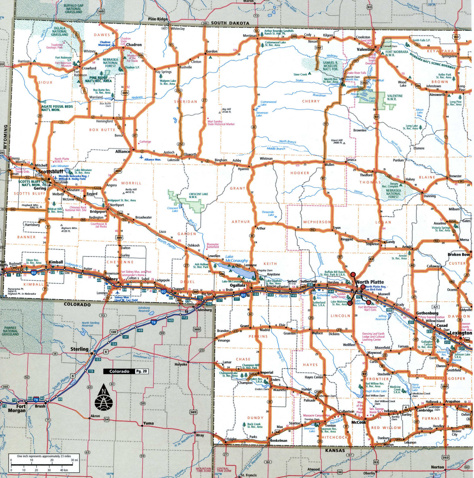 Nebraska map for truckers