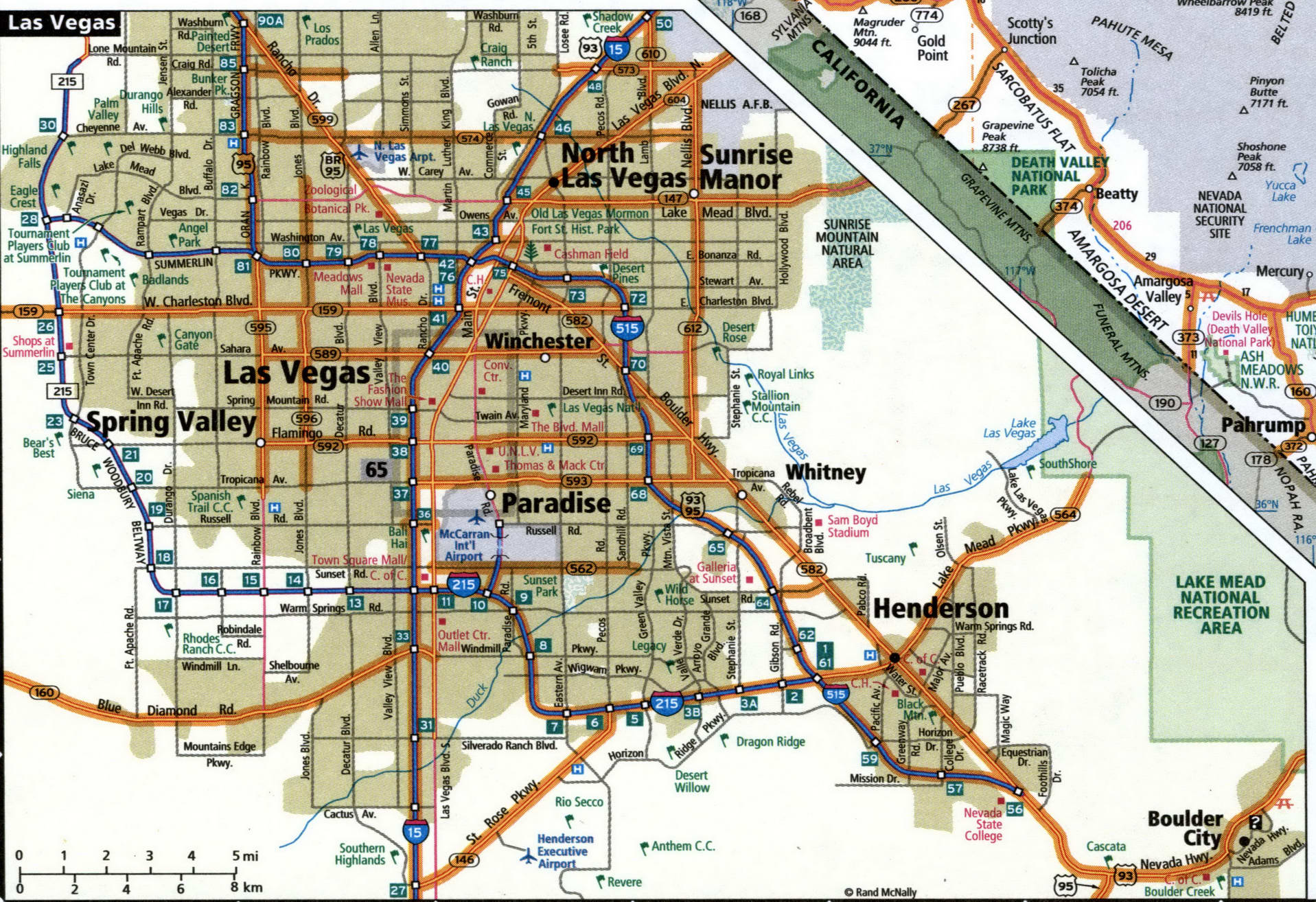 Las Vegas city map for truckers