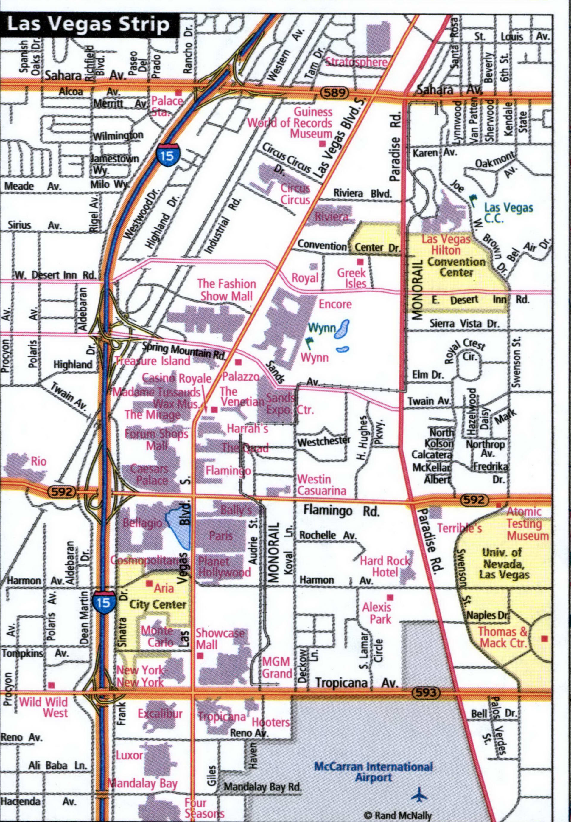 Las Vegas Strip map for truckers