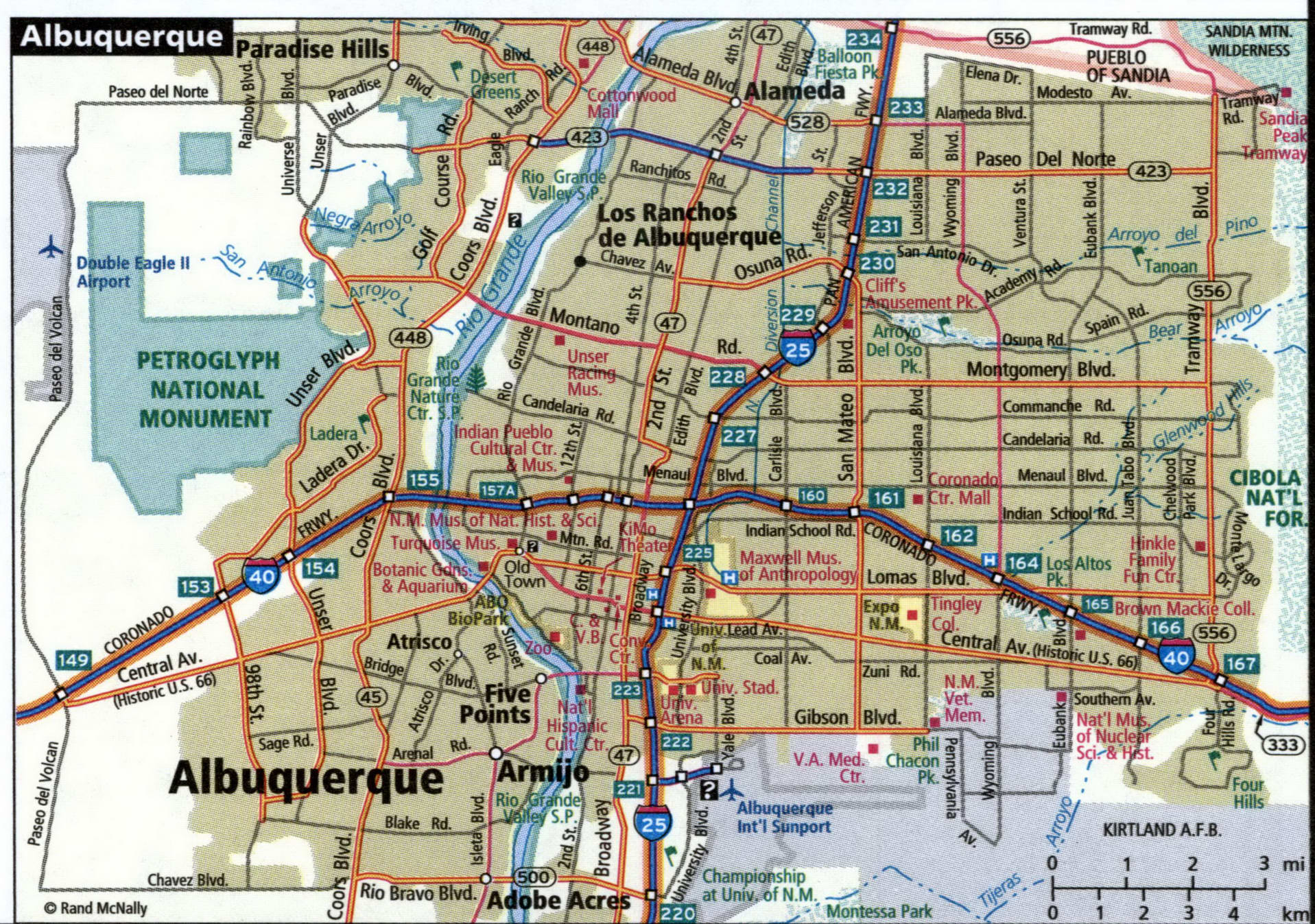 Albuquerque city map for truckers