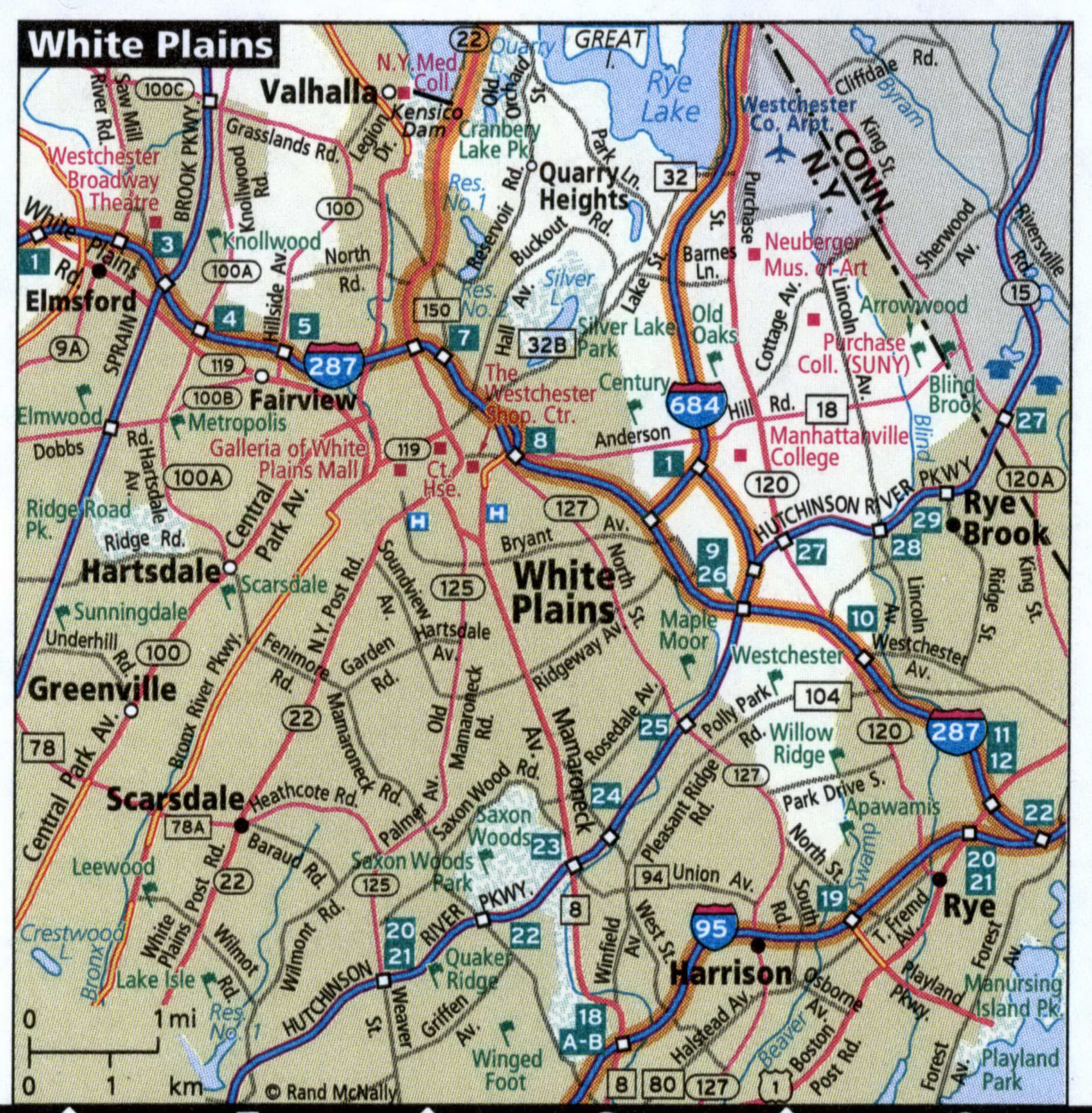 White Plains city map for truckers