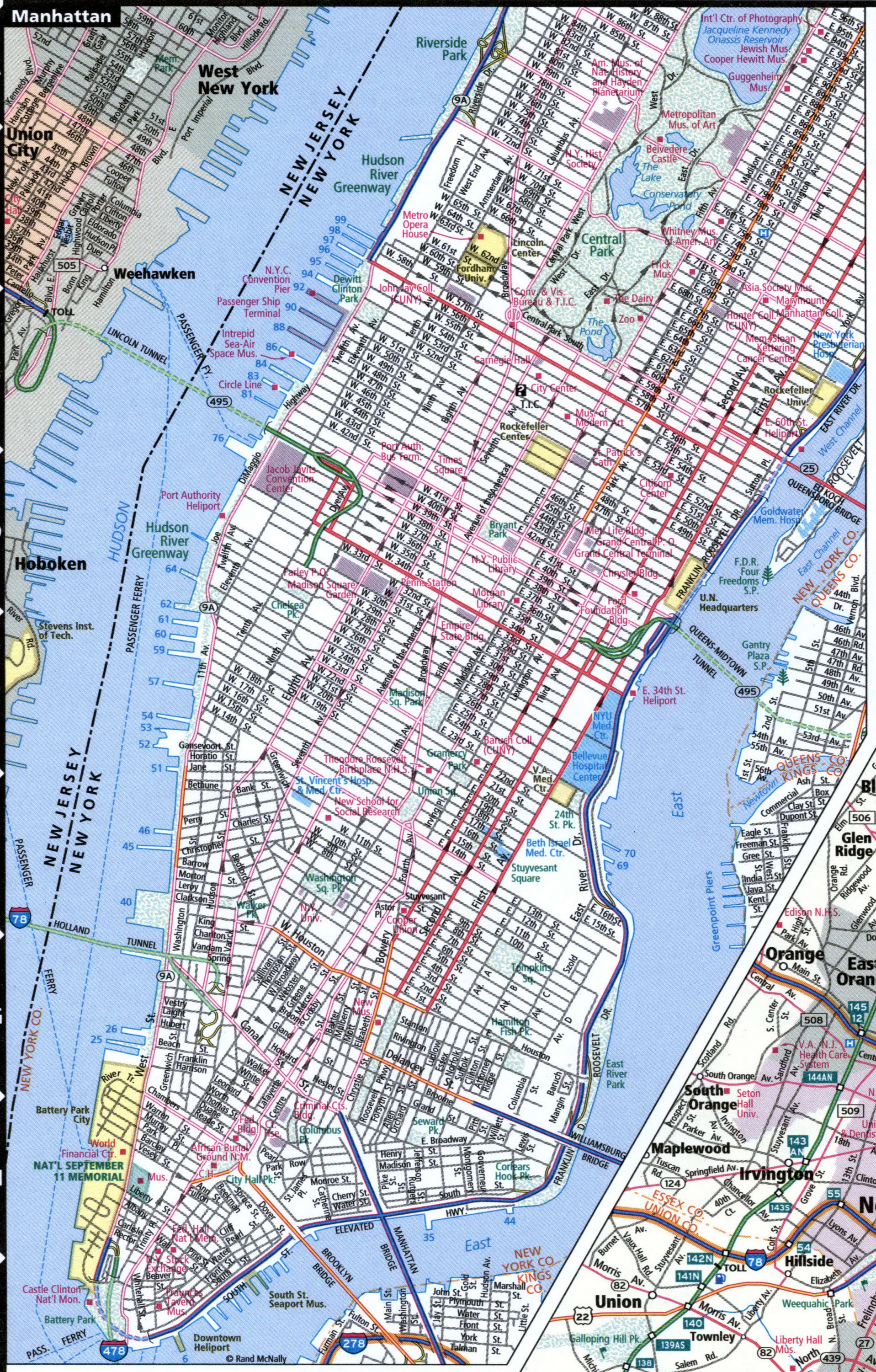 Manhattan map for truckers