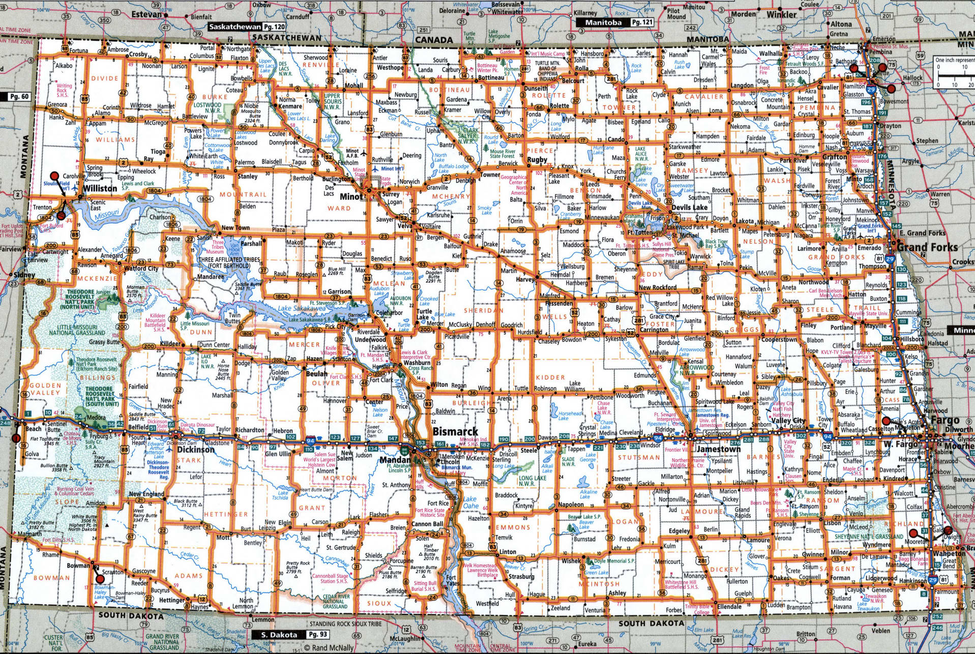 North Dakota map for truckers