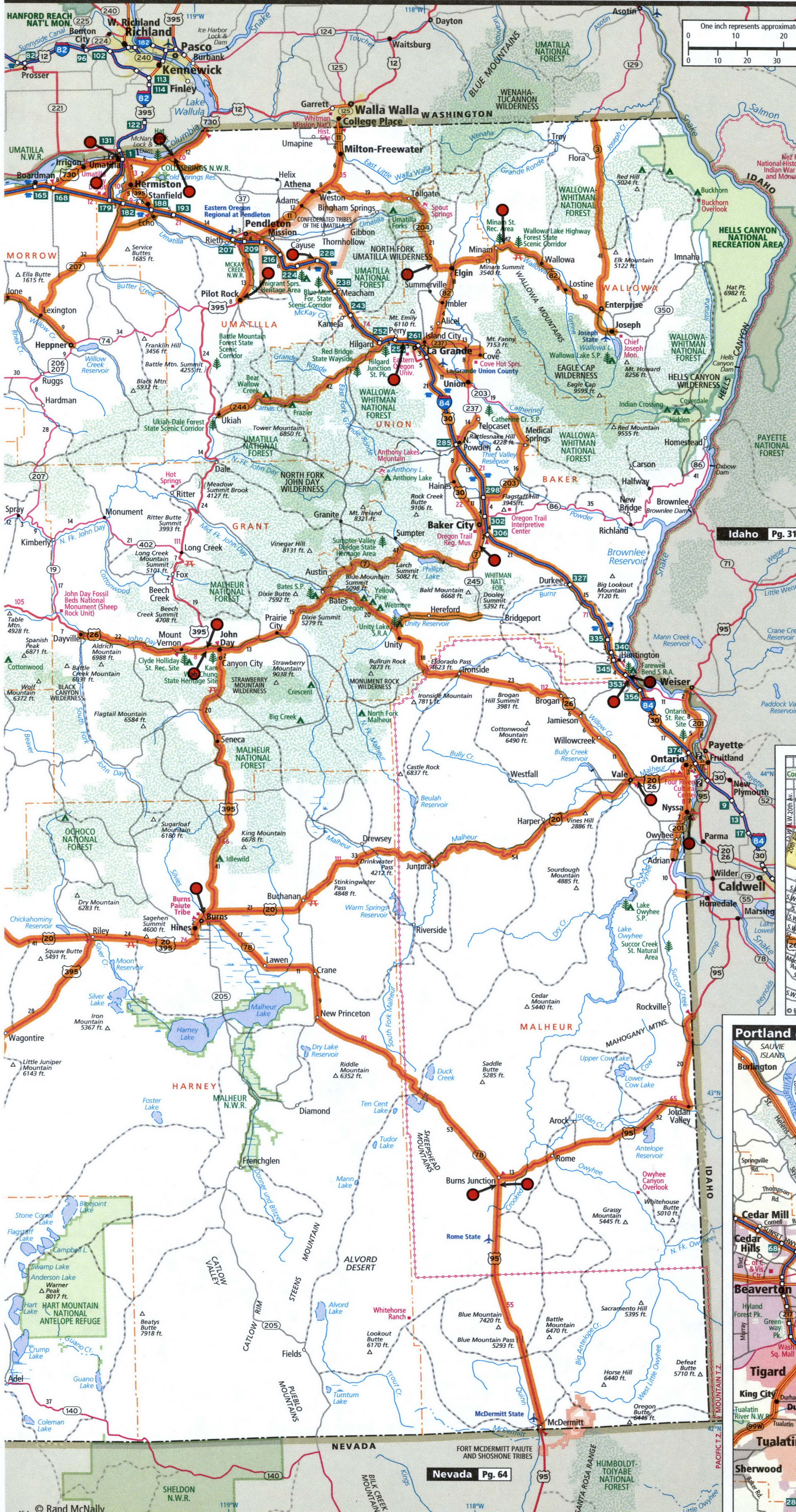 Eastern Oregon map for truckers