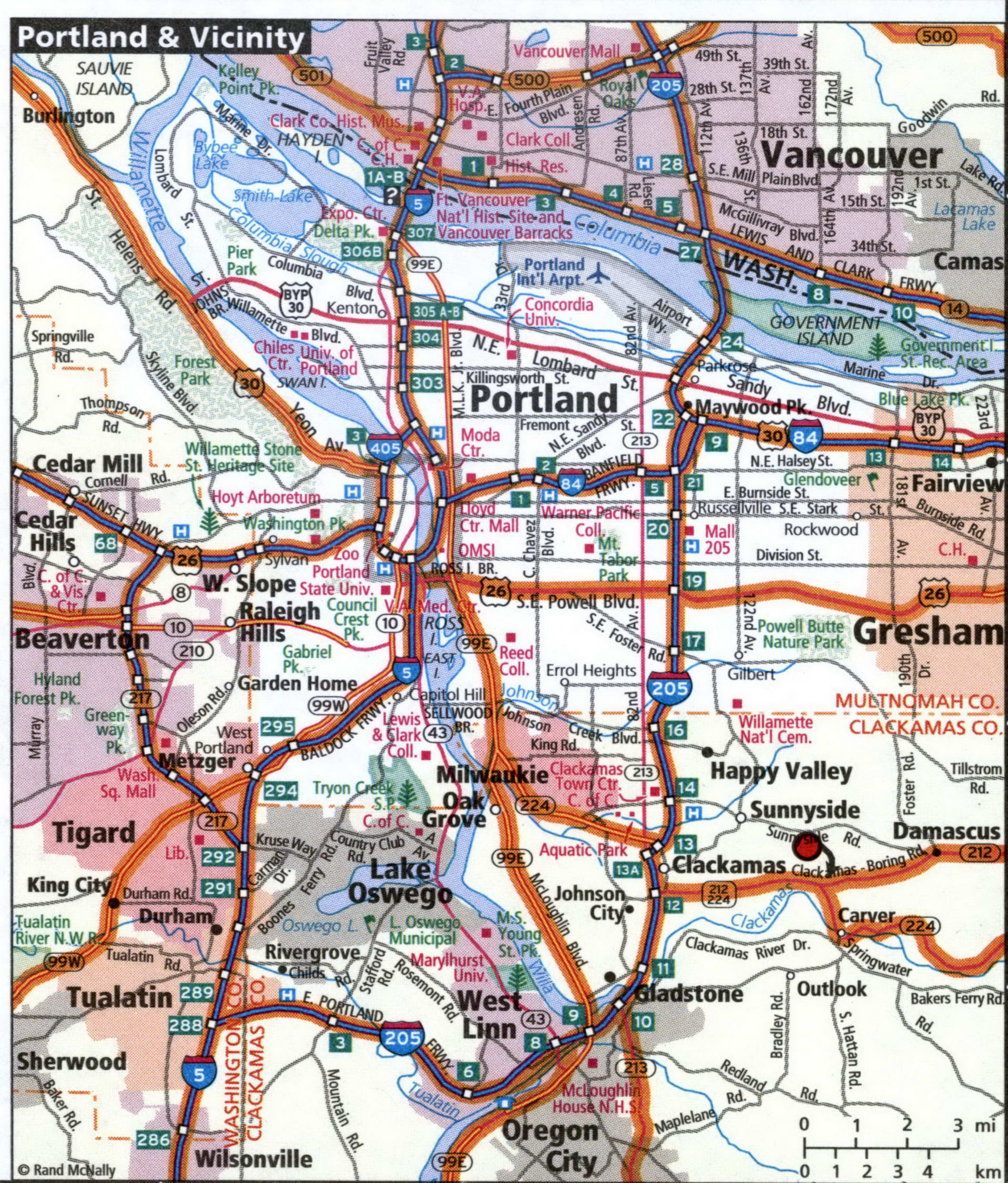 Portland city map for truckers