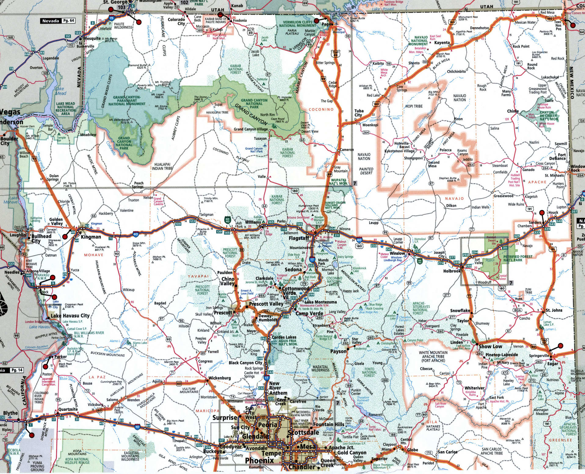 Arizona map for truckers
