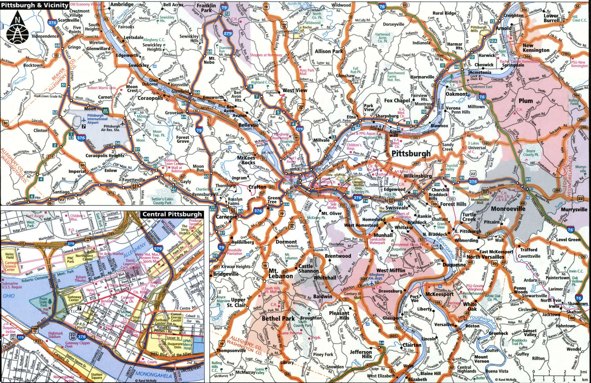 Pittsburgh city map for truckers