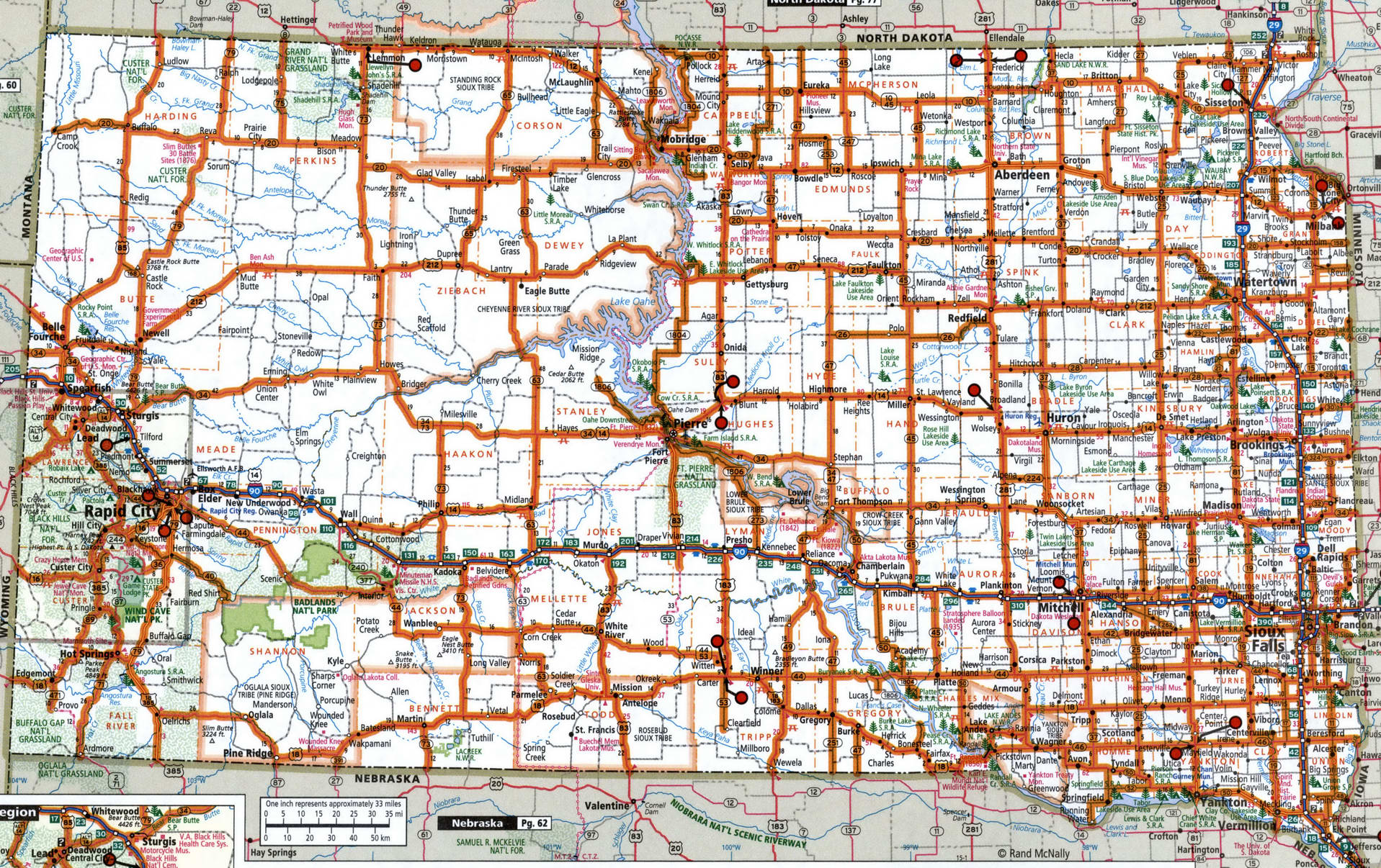 South Dakota map for truckers