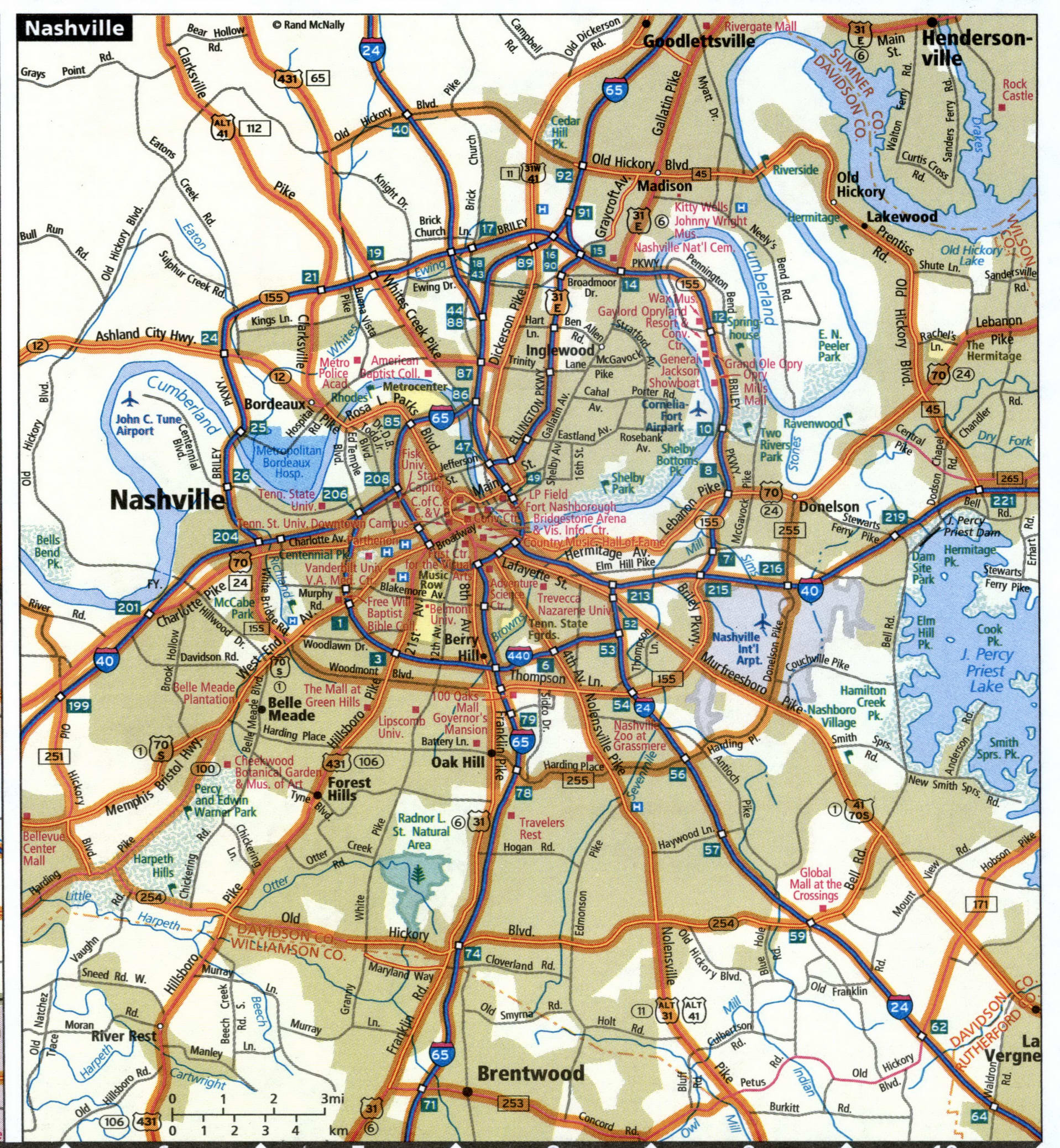 Nashville city map for truckers