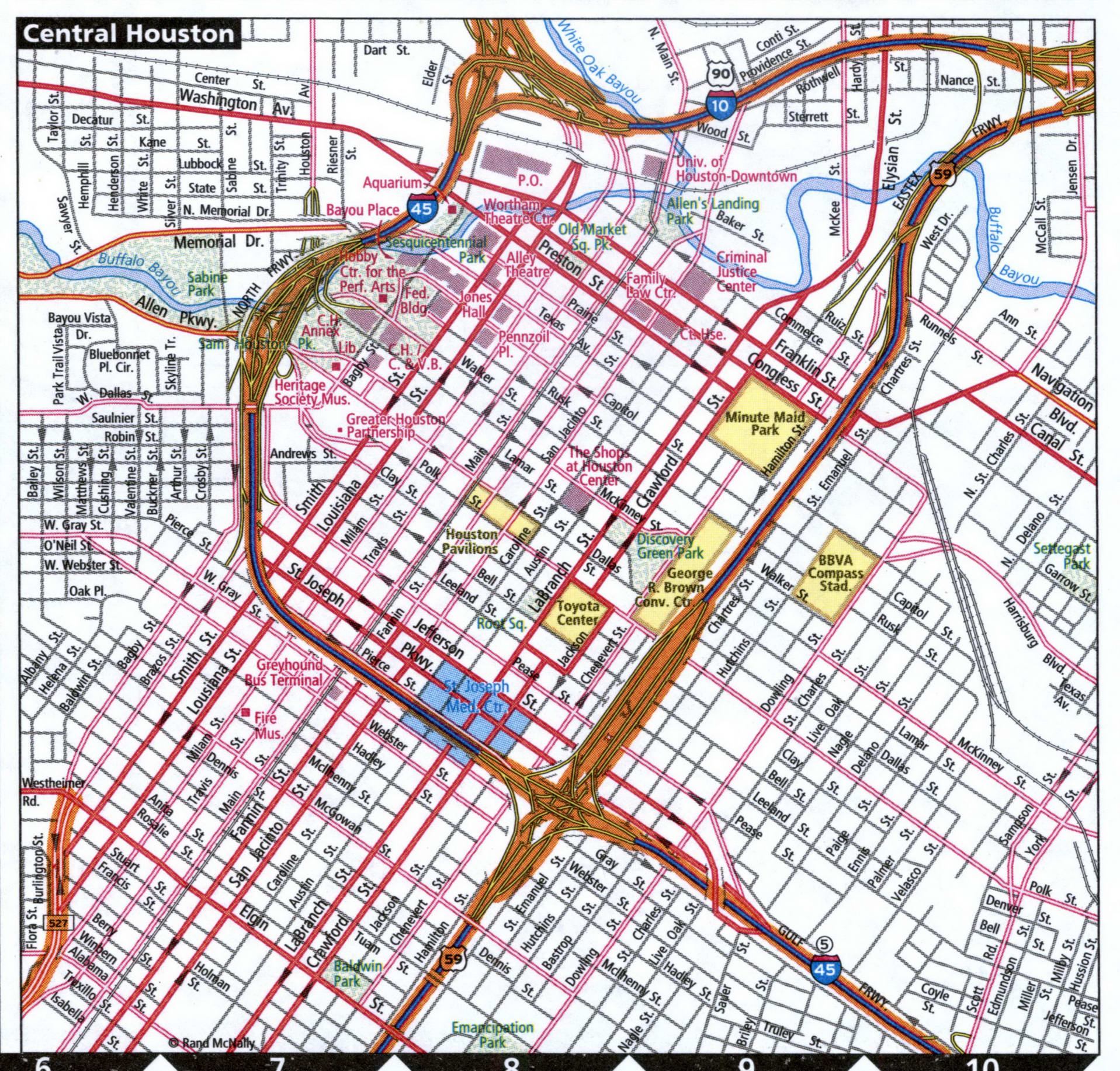 Central Houston city map for truckers