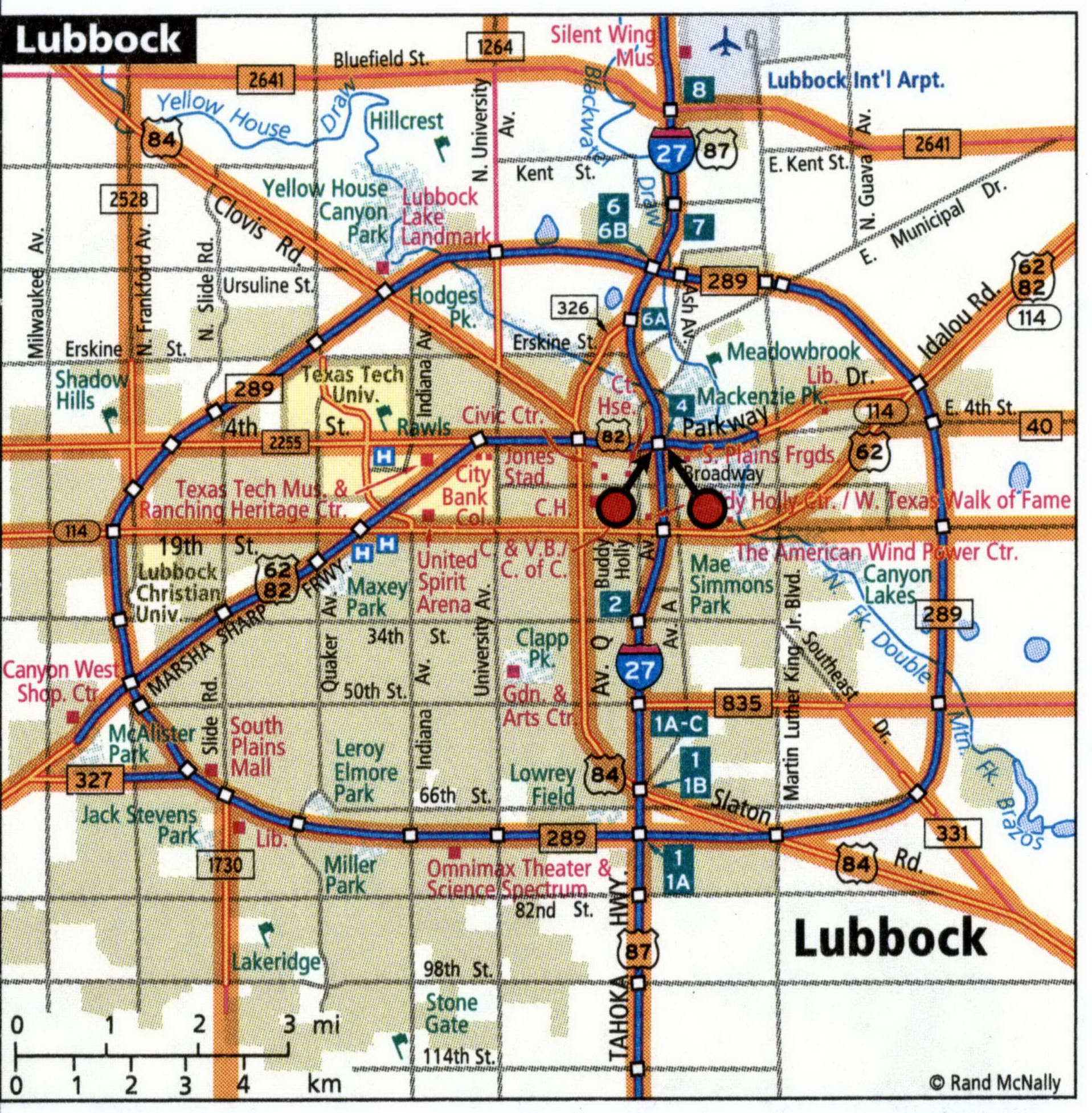 Lubbock city road map for truck drivers toll free highways map usa