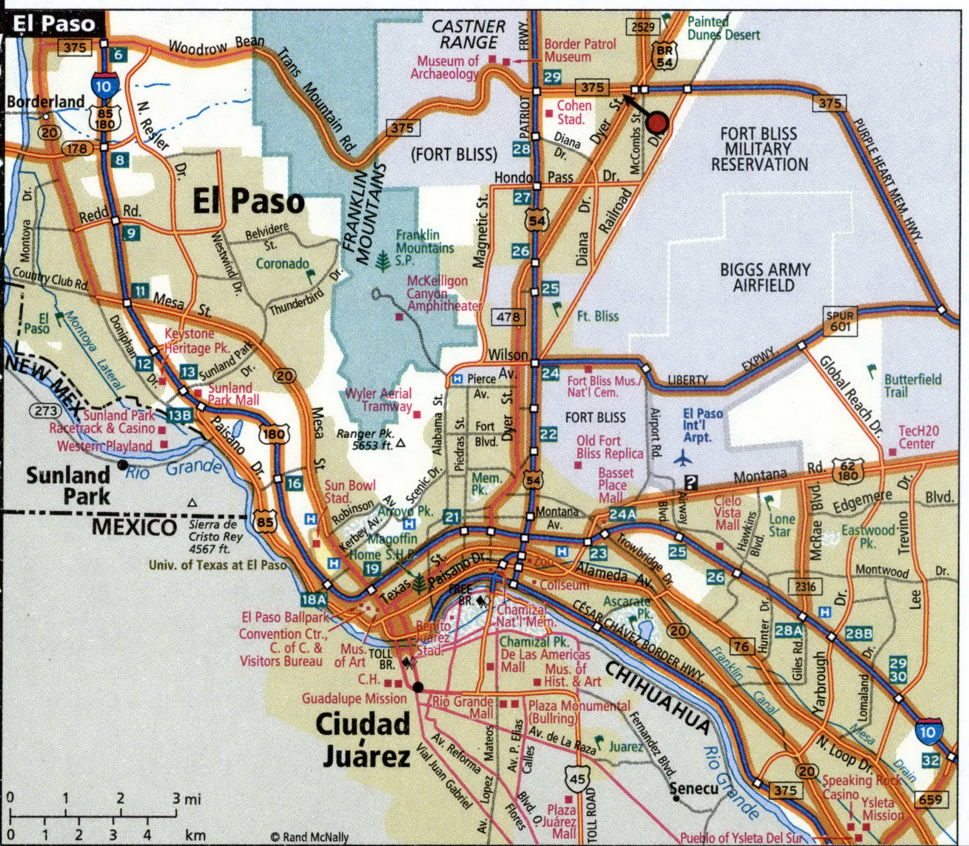 El Paso city map for truckers