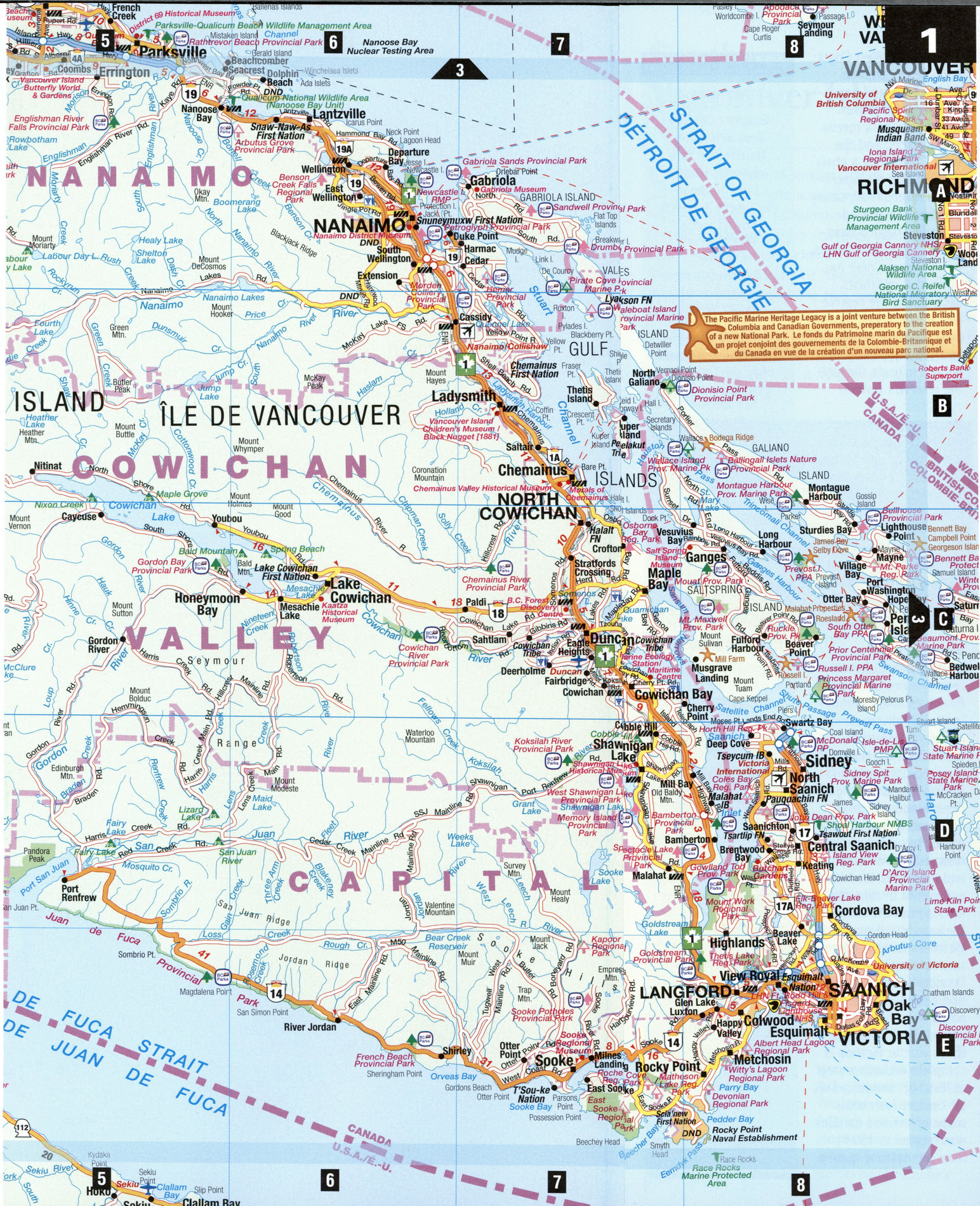 Southern Vancouver Island map