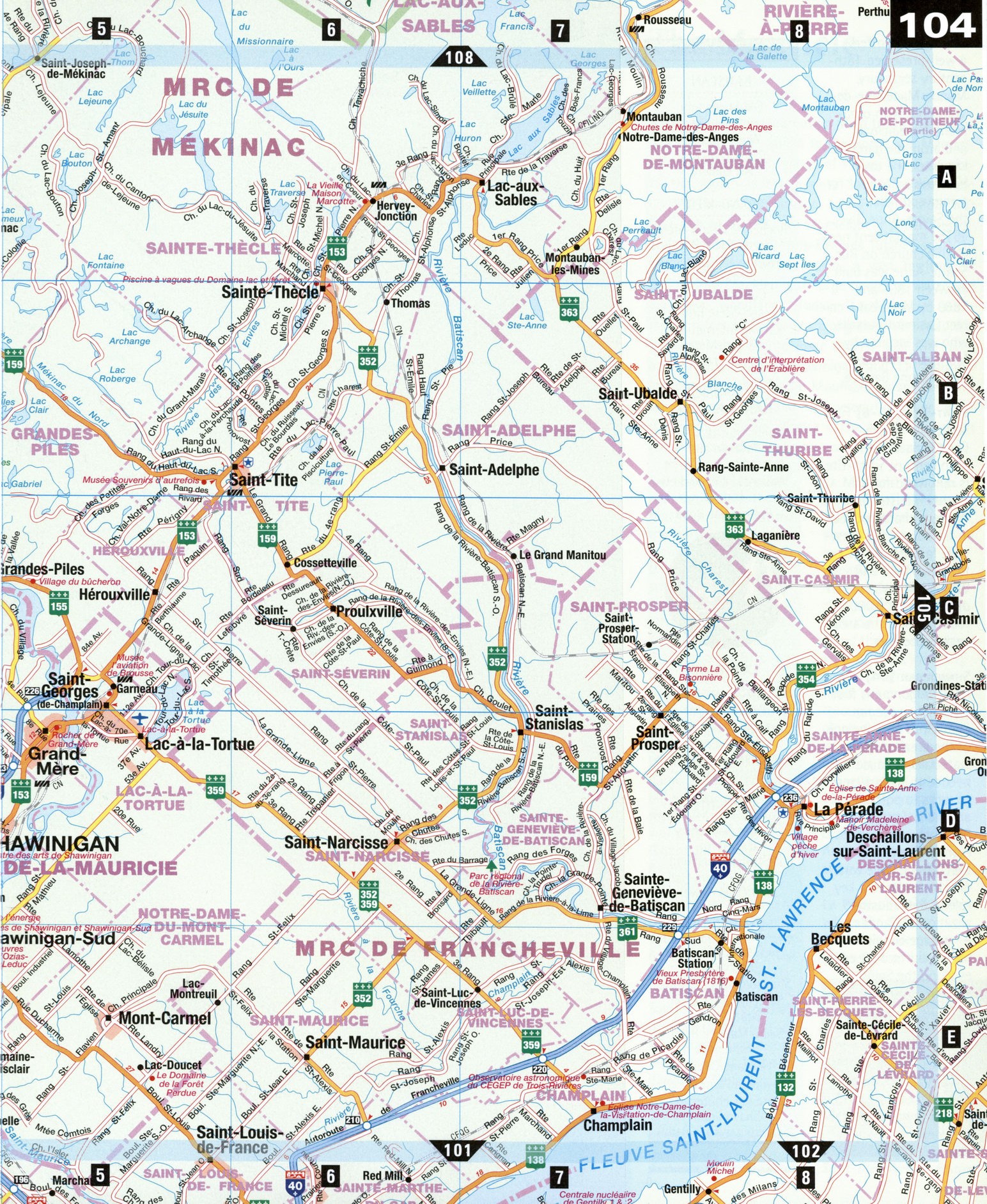 Map of Mauricie National Park