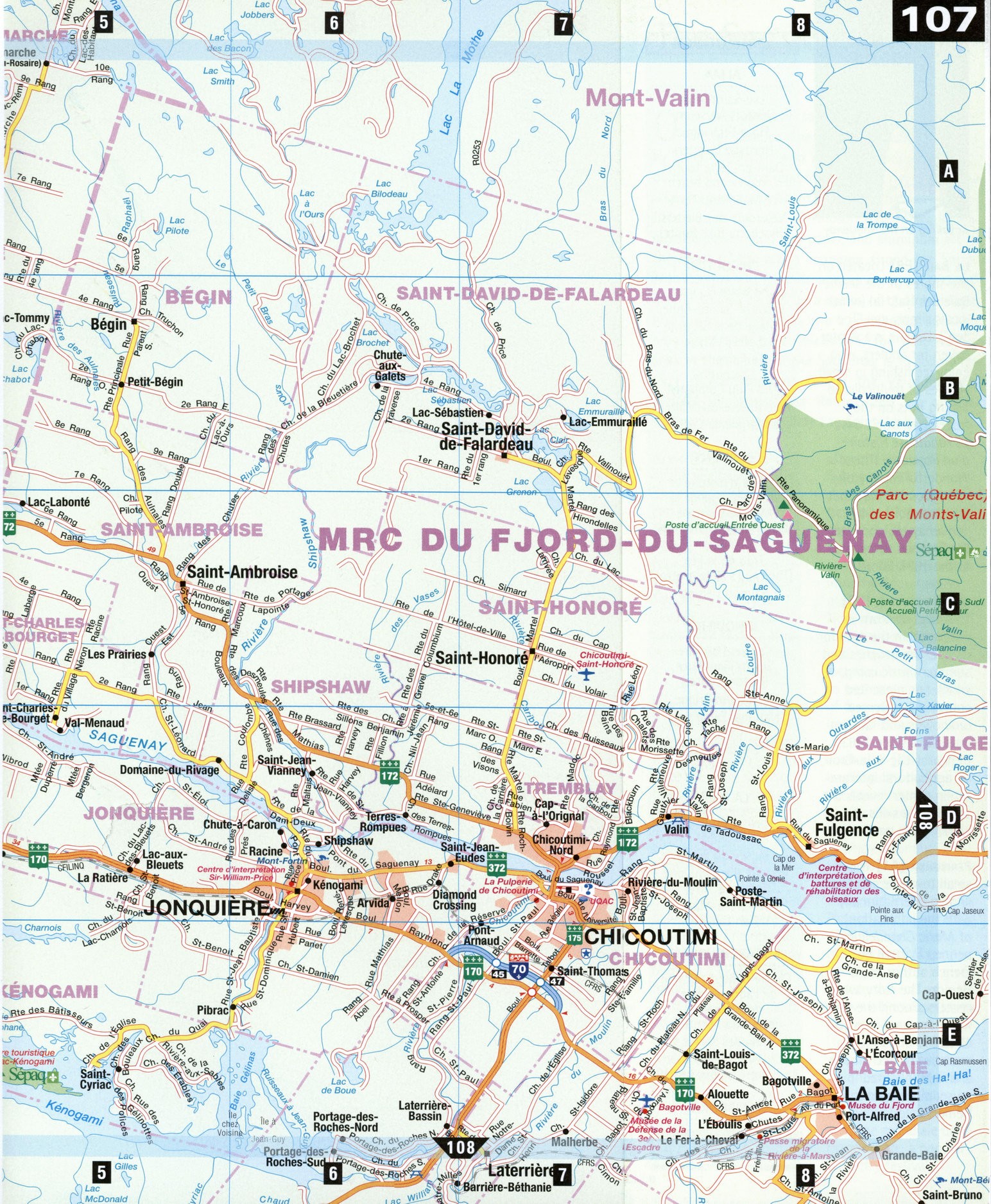 map of The Saguenay