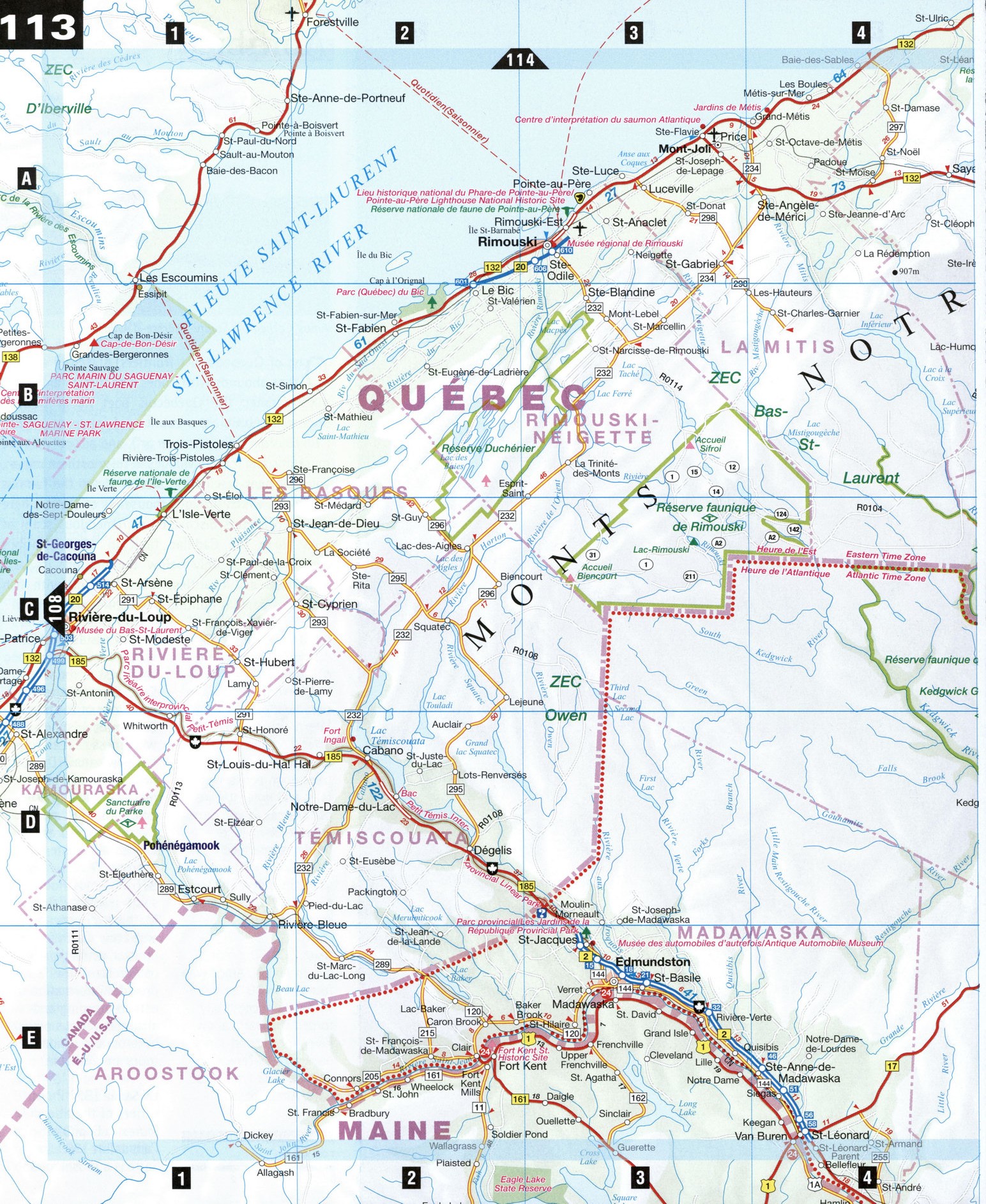 Map of Bas-Saint-Laurent