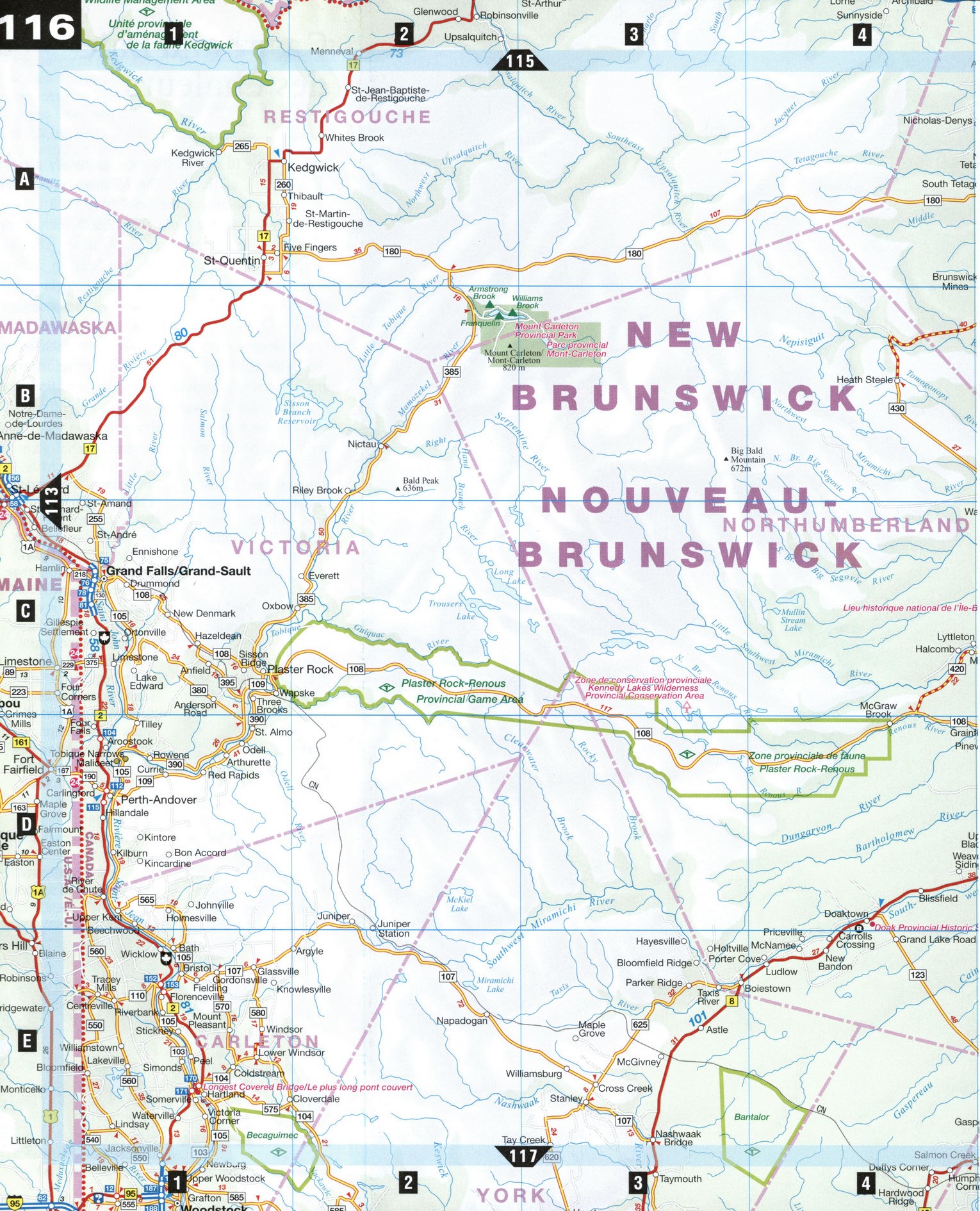 Map of Northern New Brunswick