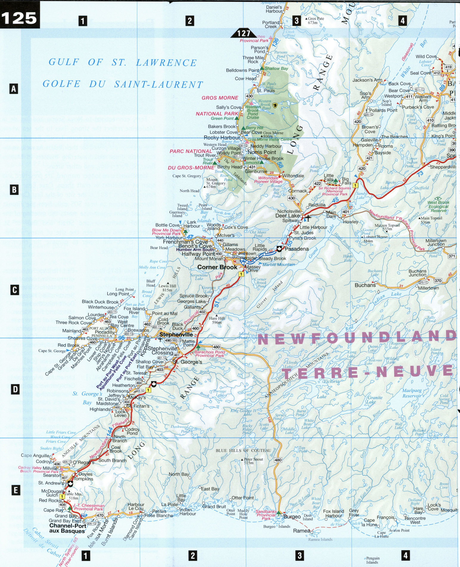 Detailed map of Central Newfoundland