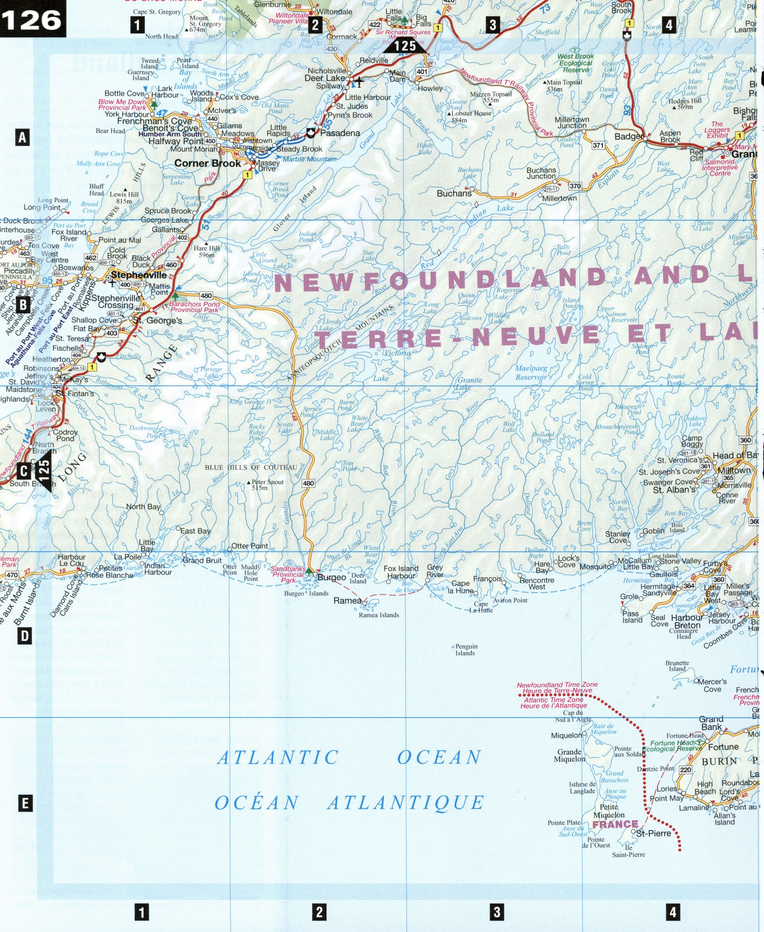 Detailed map of Southern Newfoundland