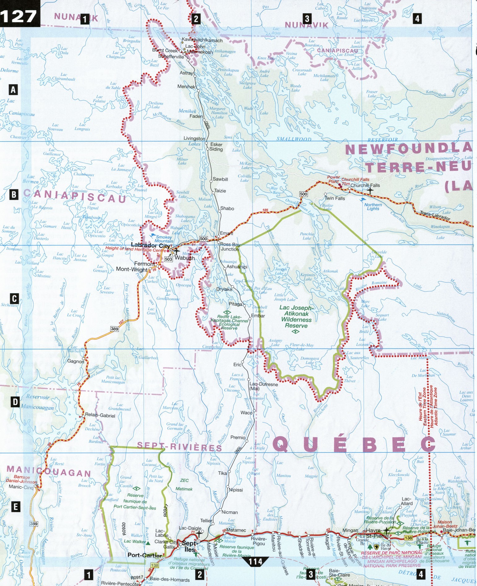 Detailed map of Labrador