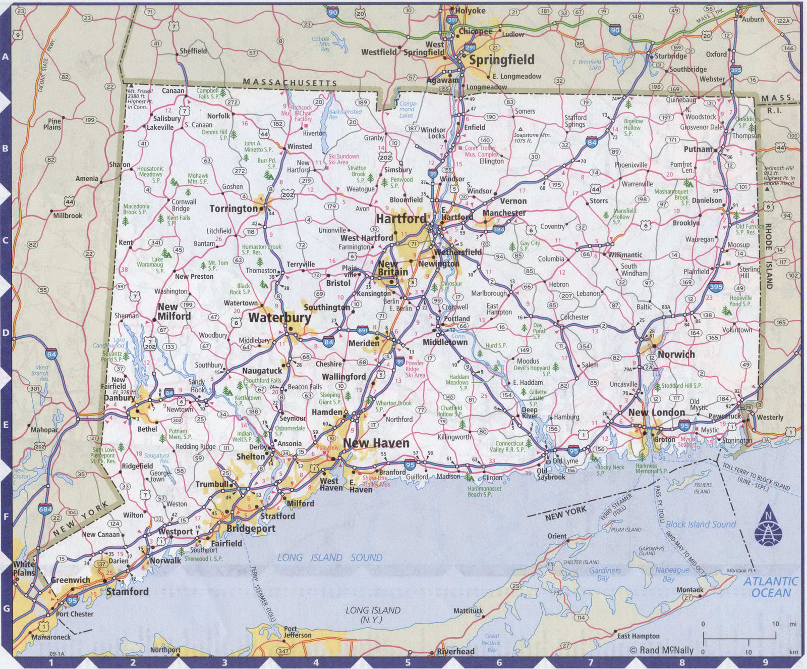 Connecticut state complete map