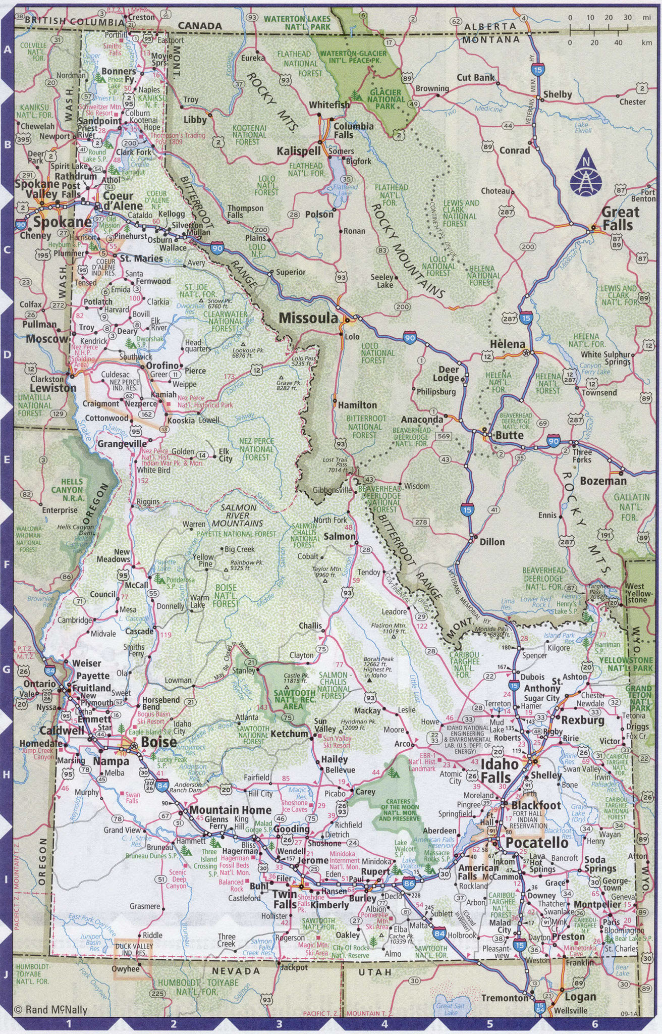 Idaho state complete map