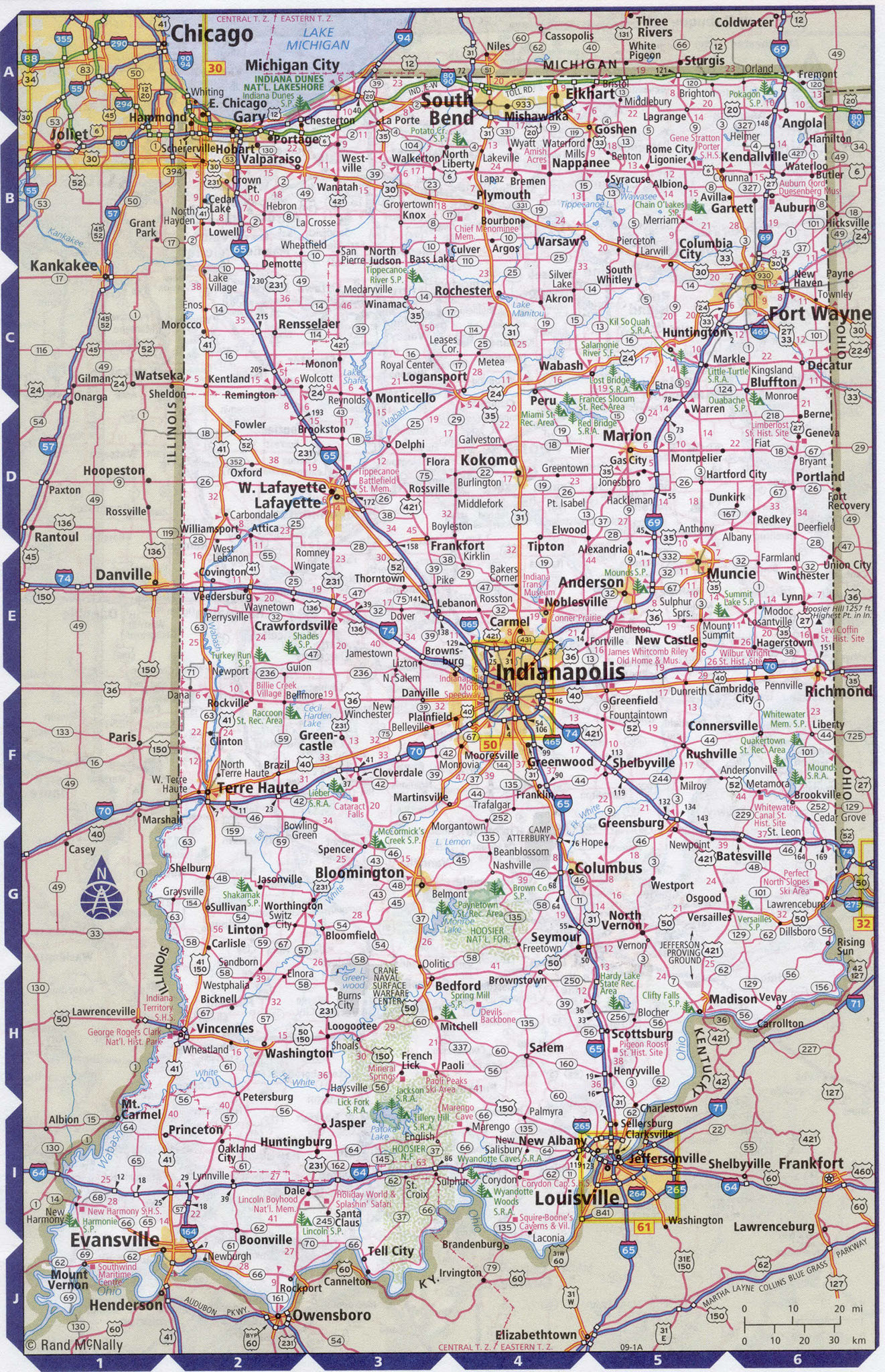 Indiana state complete map