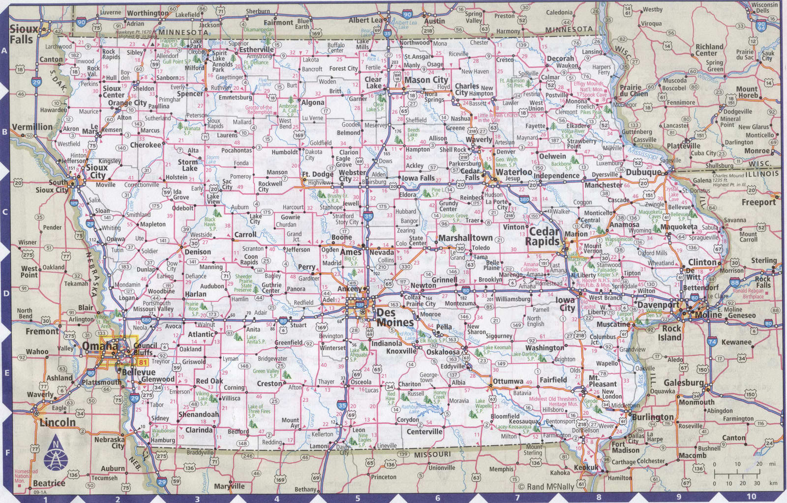 Iowa state complete map