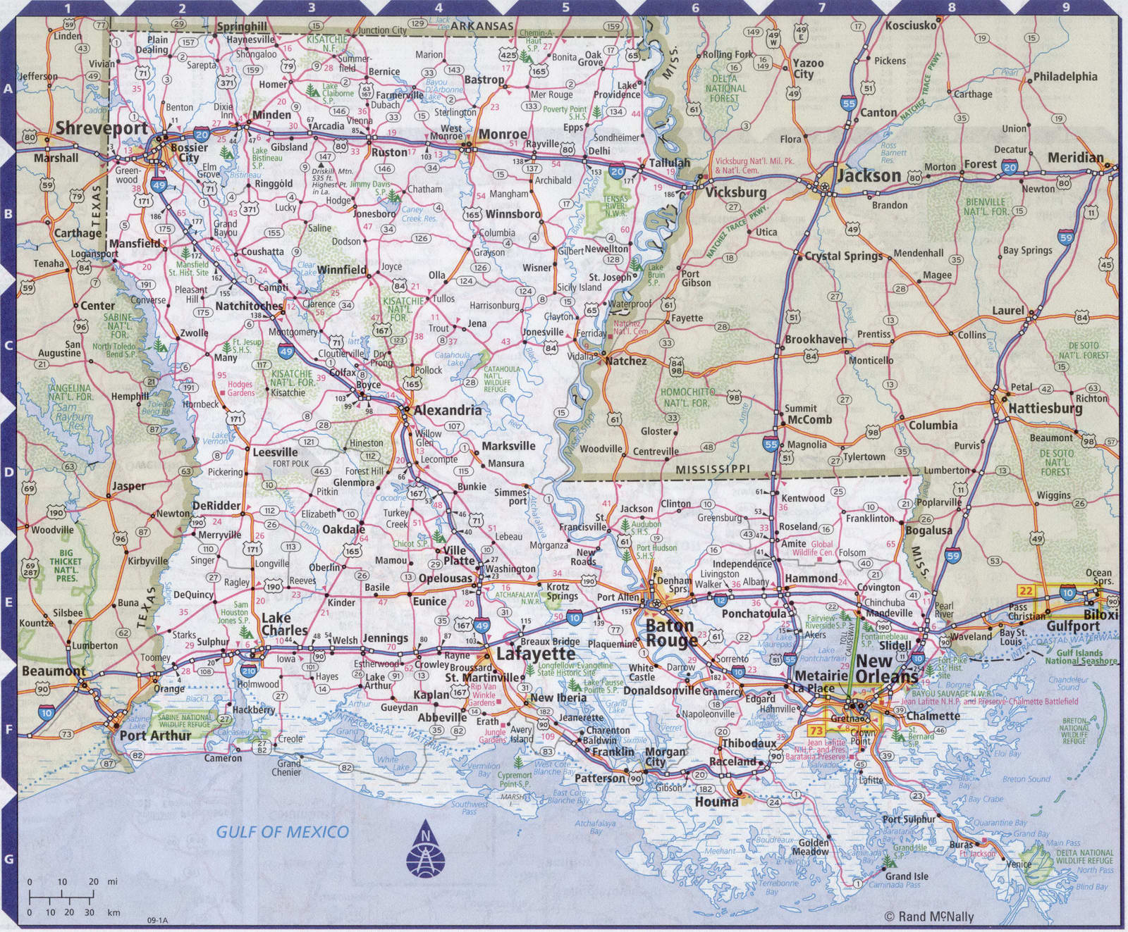 Louisiana state complete map