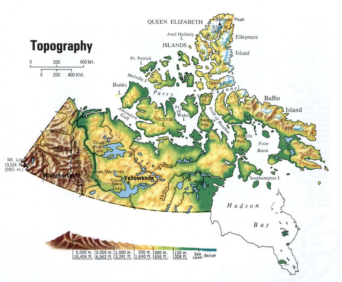 Topographical map Yukon