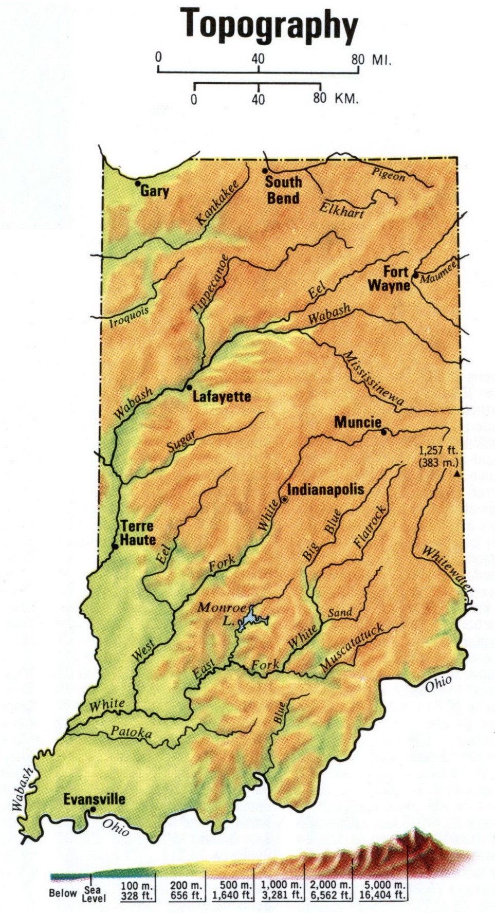 Landscape map Indiana