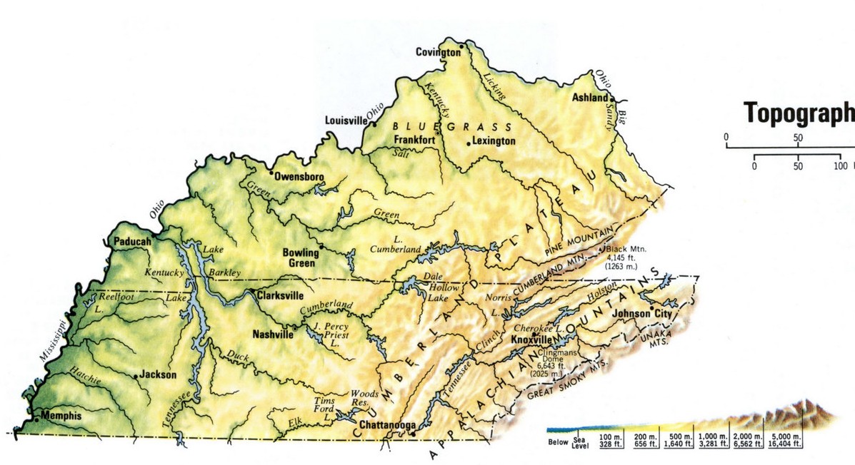 Landscape map Kentucky