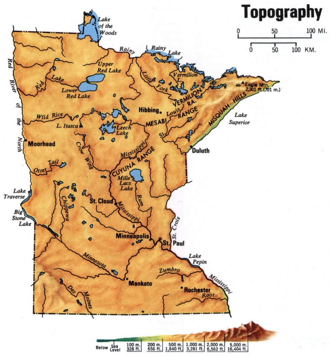Landscape map Minnesota