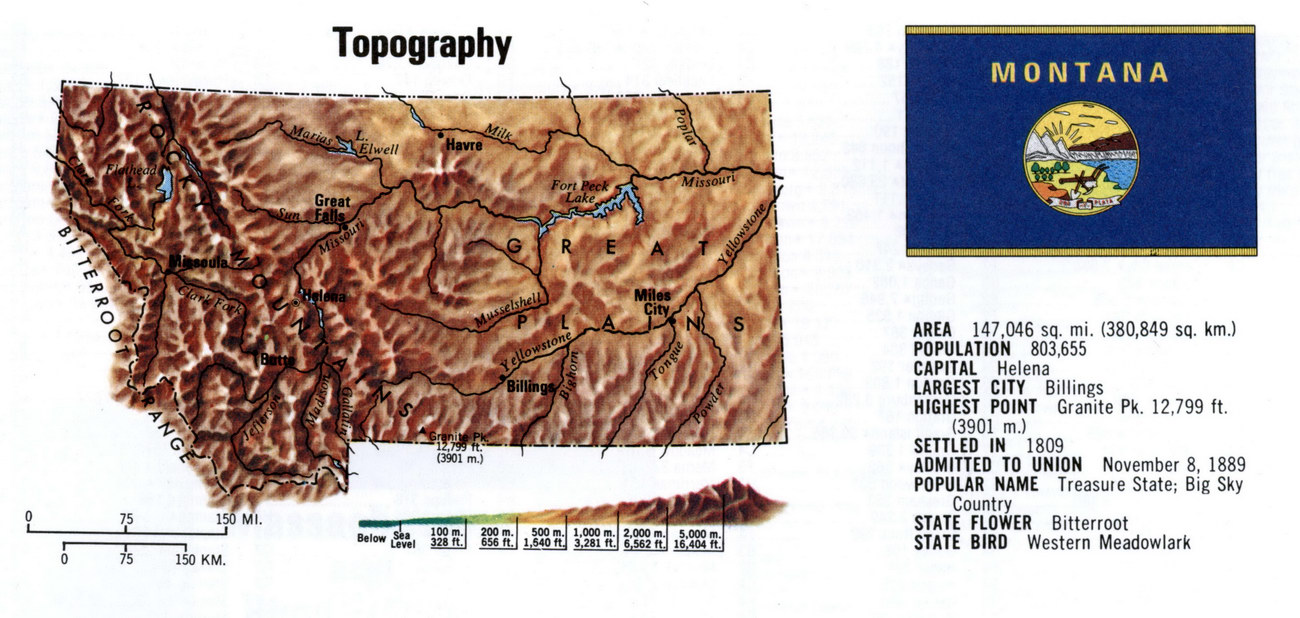 Landscape map Montana