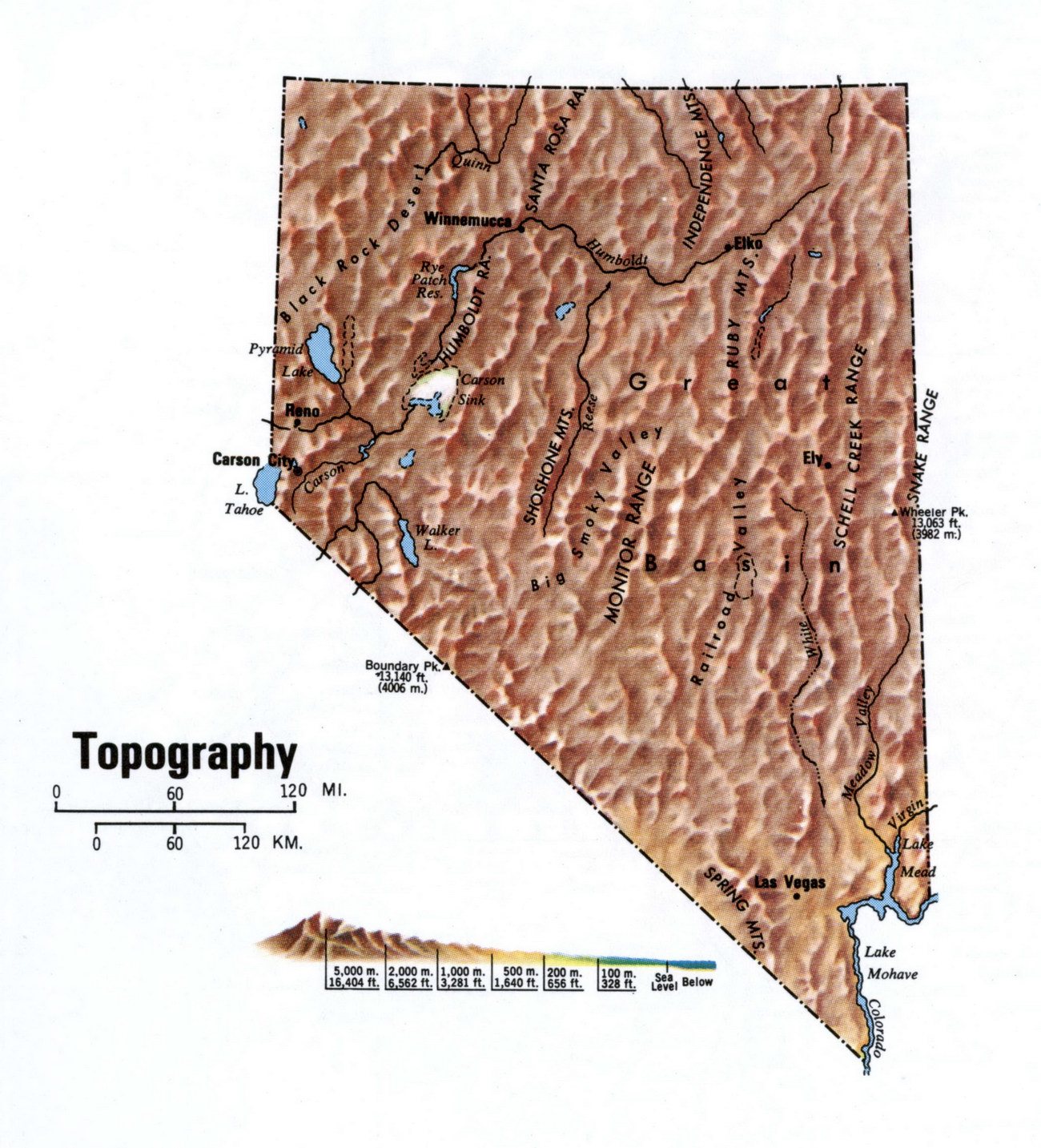 Landscape map Nevada
