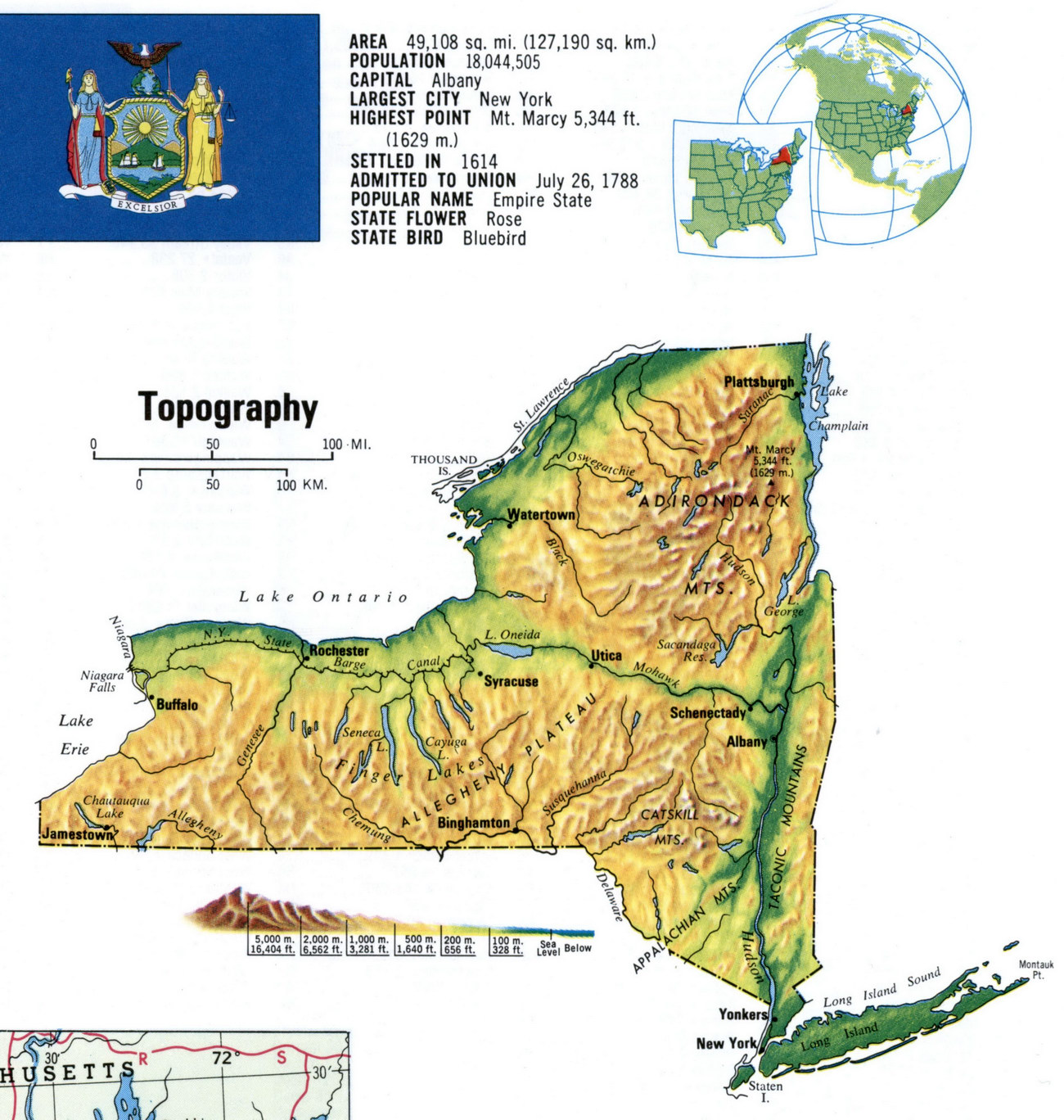 Landscape map of New York state