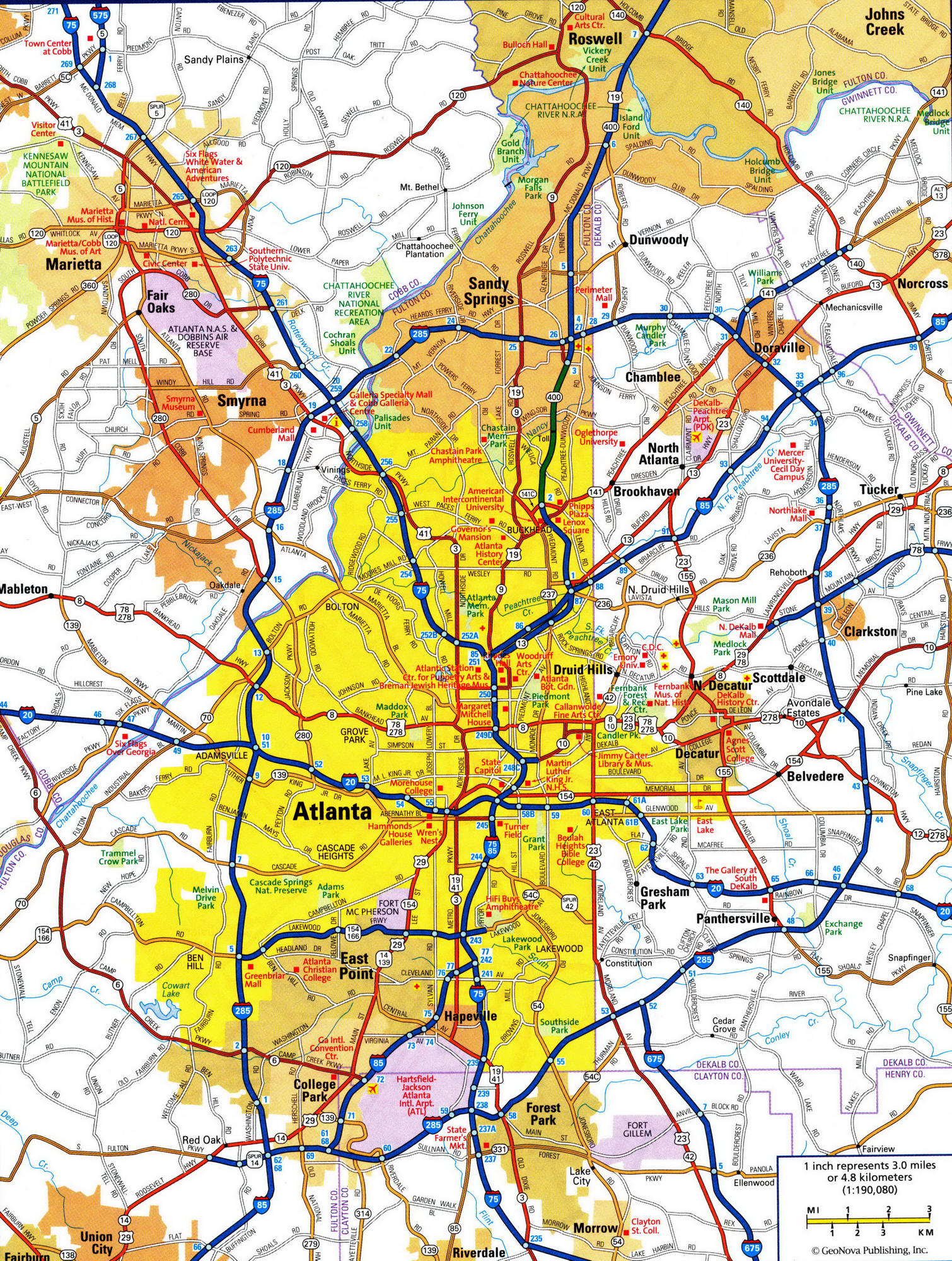 Detailed map of Atlanta