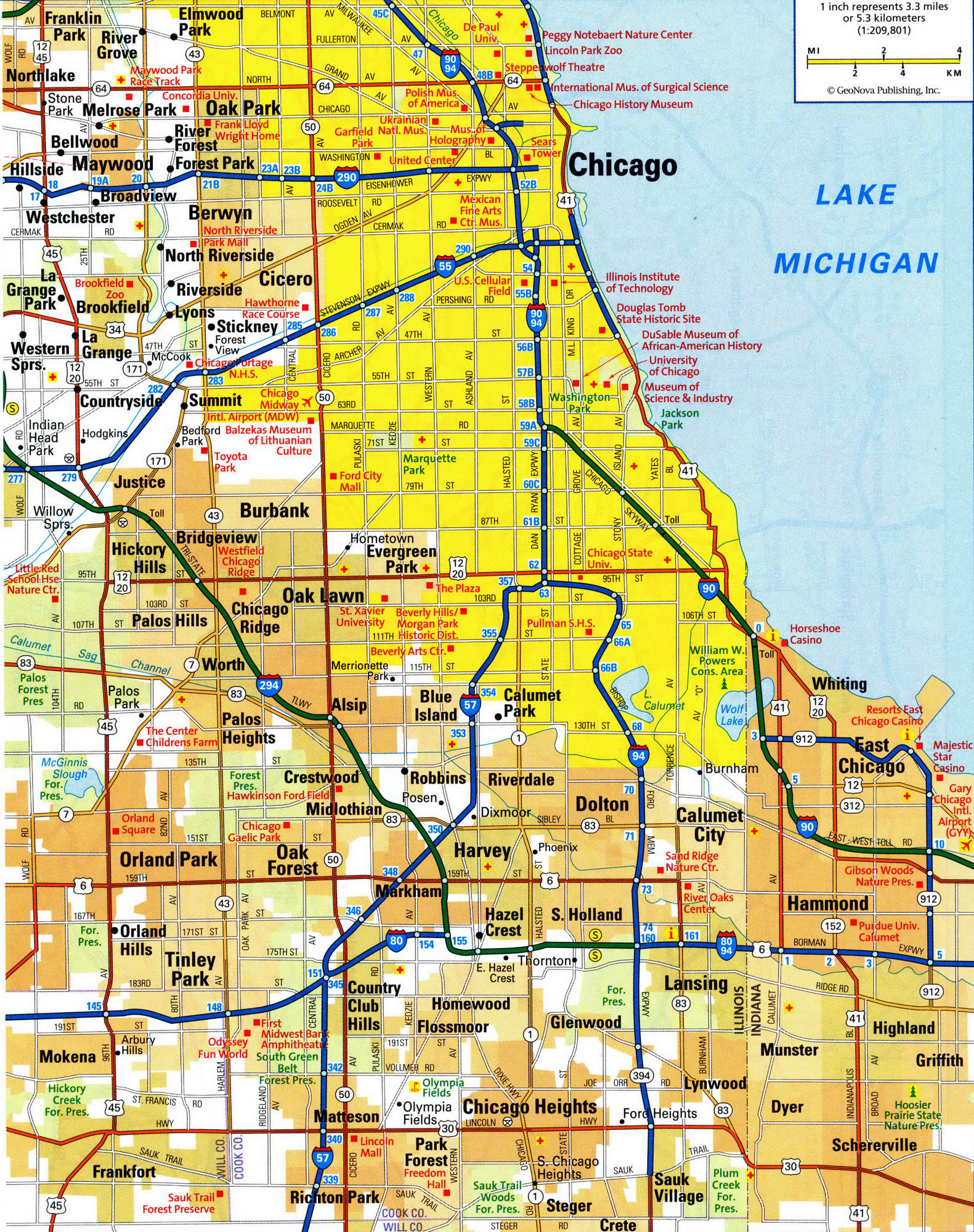 Central Chicago map