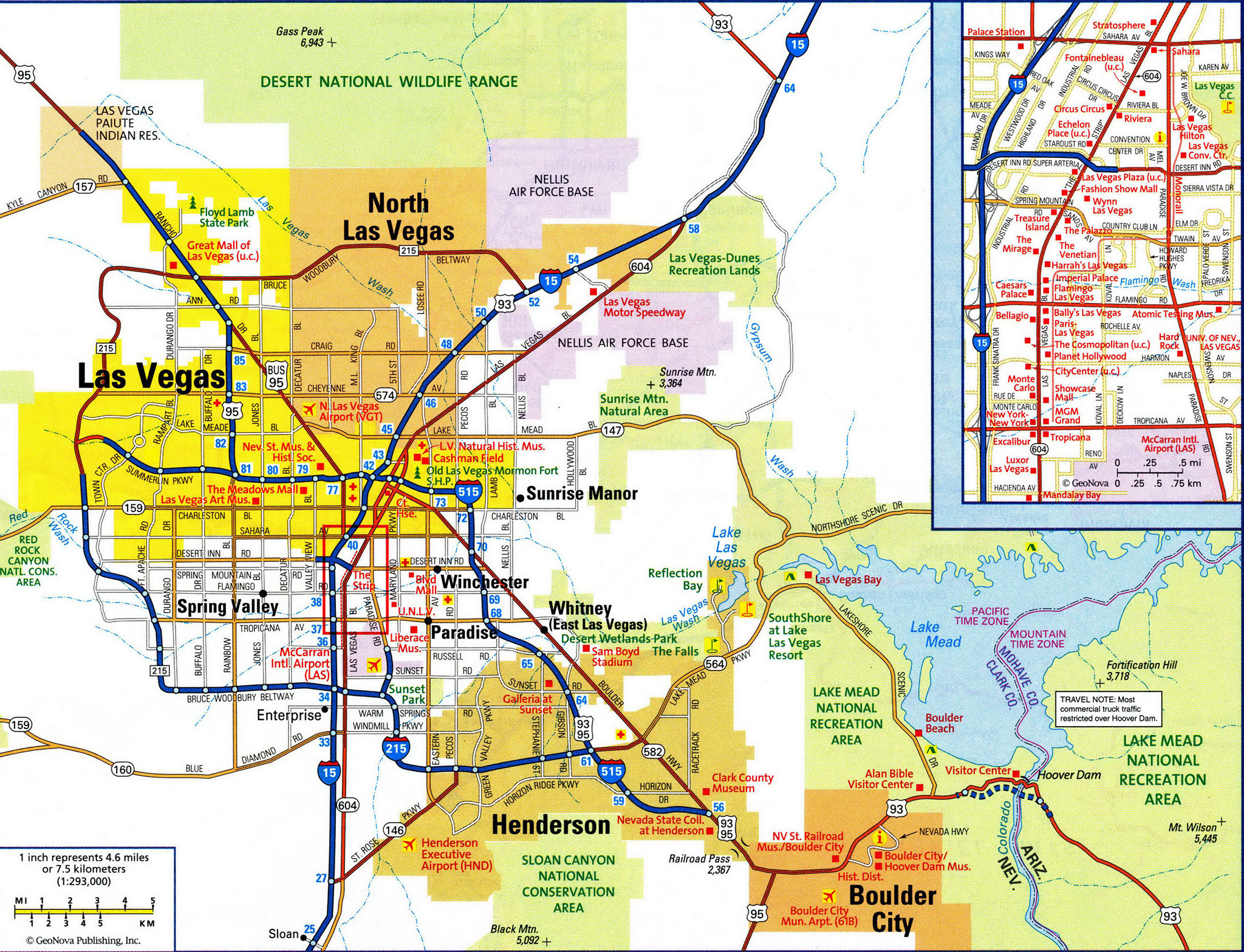 Detailed map of Las Vegas city